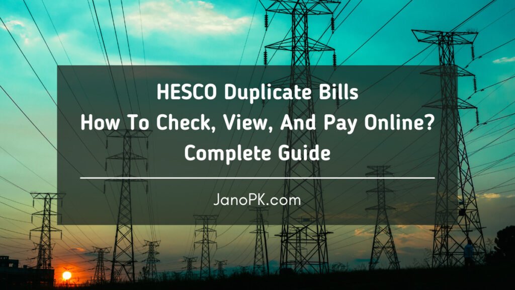 HESCO Bill Online - How To Check Duplicate HESCO Bill?